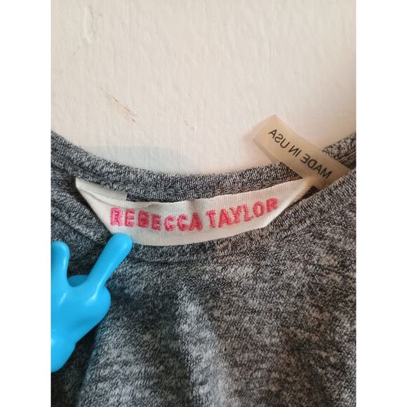 Rebecca Taylor Dress Womens Gray Ruffle Stretch Minimalist Babydoll Casual Mini - Picture 4 of 6